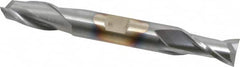 Cleveland - 1/2", 13/16" LOC, 1/2" Shank Diam, 4-1/8" OAL, 2 Flute, High Speed Steel Square End Mill - Double End, TiCN Finish, Spiral Flute, 30° Helix, Centercutting, Right Hand Cut, Right Hand Flute, Series HD-2 - Benchmark Tooling