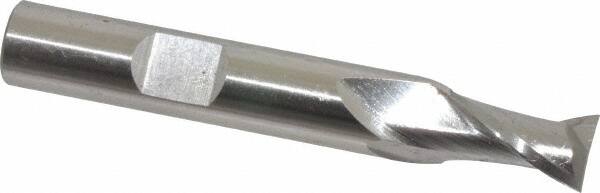 Cleveland - 23/64", 0.563" LOC, 3/8" Shank Diam, 2-1/2" OAL, 2 Flute, High Speed Steel Square End Mill - Single End, Uncoated, Spiral Flute, 30° Helix, Centercutting, Right Hand Cut, Right Hand Flute, Series HG-2 - Benchmark Tooling