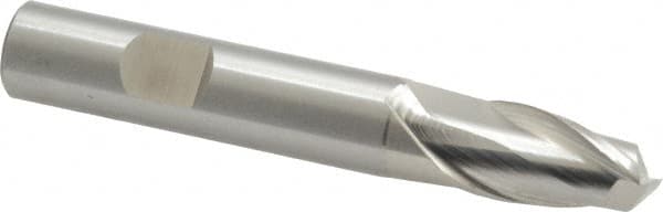 Cleveland - 31/64", 13/16" LOC, 1/2" Shank Diam, 3-1/4" OAL, 2 Flute, High Speed Steel Square End Mill - Single End, Uncoated, Spiral Flute, 30° Helix, Centercutting, Right Hand Cut, Right Hand Flute, Series HG-2 - Benchmark Tooling