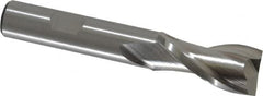 Cleveland - 5/8", 1-1/8" LOC, 1/2" Shank Diam, 3-3/8" OAL, 2 Flute, High Speed Steel Square End Mill - Single End, Uncoated, Spiral Flute, 30° Helix, Centercutting, Right Hand Cut, Right Hand Flute, Series HG-2 - Benchmark Tooling