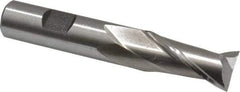 Cleveland - 11/16", 1-5/16" LOC, 5/8" Shank Diam, 3-3/4" OAL, 2 Flute, High Speed Steel Square End Mill - Single End, Uncoated, Spiral Flute, 30° Helix, Centercutting, Right Hand Cut, Right Hand Flute, Series HG-2 - Benchmark Tooling