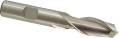 Cleveland - 17/32", 1-1/8" LOC, 1/2" Shank Diam, 3-3/8" OAL, 2 Flute, High Speed Steel Square End Mill - Single End, Uncoated, Spiral Flute, 30° Helix, Centercutting, Right Hand Cut, Right Hand Flute, Series HG-2 - Benchmark Tooling