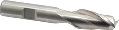 Cleveland - 19/32", 1-1/8" LOC, 1/2" Shank Diam, 3-3/8" OAL, 2 Flute, High Speed Steel Square End Mill - Single End, Uncoated, Spiral Flute, 30° Helix, Centercutting, Right Hand Cut, Right Hand Flute, Series HG-2 - Benchmark Tooling