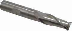 Cleveland - 33/64", 1-1/8" LOC, 1/2" Shank Diam, 3-3/8" OAL, 2 Flute, High Speed Steel Square End Mill - Single End, Uncoated, Spiral Flute, 30° Helix, Centercutting, Right Hand Cut, Right Hand Flute, Series HG-2 - Benchmark Tooling