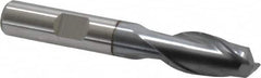 Cleveland - 7/16", 13/16" LOC, 3/8" Shank Diam, 2-11/16" OAL, 2 Flute, High Speed Steel Square End Mill - Single End, TiCN Finish, Spiral Flute, 30° Helix, Centercutting, Right Hand Cut, Right Hand Flute, Series HG-2 - Benchmark Tooling