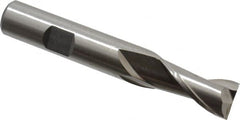 Cleveland - 1/2" Diam, 1" LOC, 2 Flute High Speed Steel Keyway End Mill - Spiral Flute, Uncoated, 1/2" Shank Diam, 3-1/4" OAL, 30° Helix, Centercutting - Benchmark Tooling