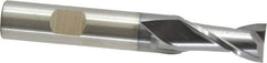 Cleveland - 1/2" Diam, 1" LOC, 2 Flute High Speed Steel Keyway End Mill - Spiral Flute, TiCN Finish, 1/2" Shank Diam, 3-1/4" OAL, 30° Helix, Centercutting - Benchmark Tooling