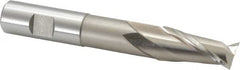 Cleveland - 3/4", 1-5/8" LOC, 3/4" Shank Diam, 5-1/4" OAL, 2 Flute, High Speed Steel Square End Mill - Single End, Uncoated, Spiral Flute, 30° Helix, Centercutting, Right Hand Cut, Right Hand Flute, Series HGN-2 - Benchmark Tooling