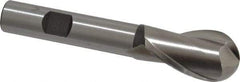 Cleveland - 3/4" Diam, 1-5/16" LOC, 2 Flute High Speed Steel Ball End Mill - Uncoated, Single End, 3-5/8" OAL, 1/2" Shank Diam, Spiral Flute - Benchmark Tooling