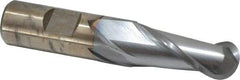 Cleveland - 3/4" Diam, 1-5/8" LOC, 2 Flute High Speed Steel Ball End Mill - TiCN Finish, Single End, 3-7/8" OAL, 3/4" Shank Diam, Spiral Flute - Benchmark Tooling