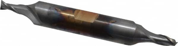 Cleveland - 5/32", 15/64" LOC, 3/8" Shank Diam, 2-3/4" OAL, 2 Flute, High Speed Steel Square End Mill - Double End, TiCN Finish, Spiral Flute, 30° Helix, Centercutting, Right Hand Cut, Right Hand Flute, Series HD-2 - Benchmark Tooling