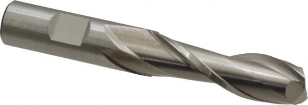 Cleveland - 5/8", 2" LOC, 5/8" Shank Diam, 4-1/8" OAL, 2 Flute, High Speed Steel Square End Mill - Single End, Uncoated, Spiral Flute, 30° Helix, Centercutting, Right Hand Cut, Right Hand Flute, Series HG-2 - Benchmark Tooling