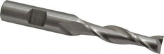 Cleveland - 13/32", 1-3/4" LOC, 1/2" Shank Diam, 3-3/4" OAL, 2 Flute, High Speed Steel Square End Mill - Single End, Uncoated, Spiral Flute, 30° Helix, Centercutting, Right Hand Cut, Right Hand Flute, Series HG-2 - Benchmark Tooling