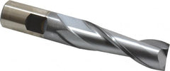 Cleveland - 3/4", 2-1/4" LOC, 3/4" Shank Diam, 4-1/2" OAL, 2 Flute, High Speed Steel Square End Mill - Single End, TiCN Finish, Spiral Flute, 30° Helix, Centercutting, Right Hand Cut, Right Hand Flute, Series HG-2 - Benchmark Tooling