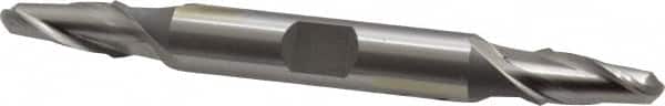 Cleveland - 9/32" Diam, 9/16" LOC, 2 Flute High Speed Steel Ball End Mill - Uncoated, Double End, 3-3/8" OAL, 3/8" Shank Diam, Spiral Flute - Benchmark Tooling