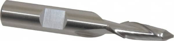 Cleveland - 1/4" Diam, 1/2" LOC, 2 Flute, 90° Point Angle, High Speed Steel Drill Mill - Uncoated, 2-5/16" OAL, 3/8" Shank Diam - Benchmark Tooling