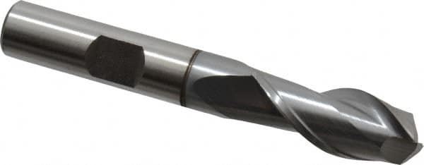 Cleveland - 7/16" Diam, 13/16" LOC, 2 Flute, 90° Point Angle, High Speed Steel Drill Mill - TiCN Finish, 2-1/2" OAL, 3/8" Shank Diam - Benchmark Tooling