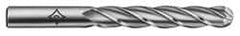 Cleveland - 1" Diam, 6" LOC, 4 Flute High Speed Steel Ball End Mill - Uncoated, Single End, 8-1/2" OAL, 1" Shank Diam, Spiral Flute - Benchmark Tooling