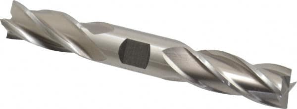 Cleveland - 3/4", 1-5/8" LOC, 3/4" Shank Diam, 5-5/8" OAL, 4 Flute, High Speed Steel Square End Mill - Double End, Uncoated, Spiral Flute, 30° Helix, Centercutting, Right Hand Cut, Right Hand Flute, Series HD-4C - Benchmark Tooling
