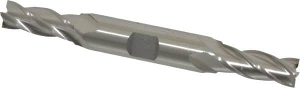 Cleveland - 25/64", 1" LOC, 1/2" Shank Diam, 4-1/2" OAL, 4 Flute, High Speed Steel Square End Mill - Double End, Uncoated, Spiral Flute, 30° Helix, Centercutting, Right Hand Cut, Right Hand Flute, Series HD-4C - Benchmark Tooling