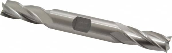 Cleveland - 7/16", 1" LOC, 1/2" Shank Diam, 4-1/2" OAL, 4 Flute, High Speed Steel Square End Mill - Double End, Uncoated, Spiral Flute, 30° Helix, Centercutting, Right Hand Cut, Right Hand Flute, Series HD-4C - Benchmark Tooling