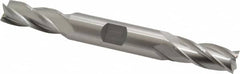 Cleveland - 7/16", 1" LOC, 1/2" Shank Diam, 4-1/2" OAL, 4 Flute, High Speed Steel Square End Mill - Double End, Uncoated, Spiral Flute, 30° Helix, Centercutting, Right Hand Cut, Right Hand Flute, Series HD-4C - Benchmark Tooling