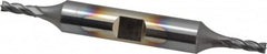 Cleveland - 1/8", 3/8" LOC, 3/8" Shank Diam, 3-1/16" OAL, 4 Flute, High Speed Steel Square End Mill - Double End, TiCN Finish, Spiral Flute, 30° Helix, Centercutting, Right Hand Cut, Right Hand Flute, Series HD-4C - Benchmark Tooling