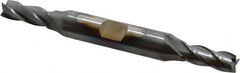 Cleveland - 17/64", 11/16" LOC, 3/8" Shank Diam, 3-3/8" OAL, 4 Flute, High Speed Steel Square End Mill - Double End, TiCN Finish, Spiral Flute, 30° Helix, Centercutting, Right Hand Cut, Right Hand Flute, Series HD-4C - Benchmark Tooling
