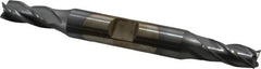 Cleveland - 9/32", 11/16" LOC, 3/8" Shank Diam, 3-3/8" OAL, 4 Flute, High Speed Steel Square End Mill - Double End, TiCN Finish, Spiral Flute, 30° Helix, Centercutting, Right Hand Cut, Right Hand Flute, Series HD-4C - Benchmark Tooling