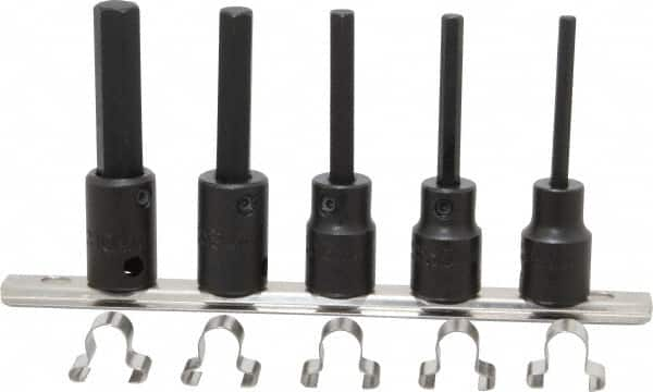 Proto - 5 Piece 3/8" Drive Metric Impact Hex Bit Socket Set - 4 to 10mm Hex - Benchmark Tooling