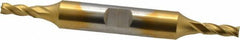 Cleveland - 5/32", 7/16" LOC, 3/8" Shank Diam, 3-1/8" OAL, 4 Flute, High Speed Steel Square End Mill - Double End, TiN Finish, Spiral Flute, 30° Helix, Centercutting, Right Hand Cut, Right Hand Flute, Series HD-4C - Benchmark Tooling