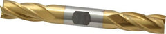 Cleveland - 1/2", 1" LOC, 1/2" Shank Diam, 4-1/2" OAL, 4 Flute, High Speed Steel Square End Mill - Double End, TiN Finish, Spiral Flute, 30° Helix, Centercutting, Right Hand Cut, Right Hand Flute, Series HD-4C - Benchmark Tooling