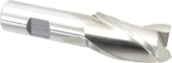 Cleveland - 1", 1-7/8" LOC, 3/4" Shank Diam, 4-1/8" OAL, 3 Flute, High Speed Steel Square End Mill - Single End, Uncoated, Spiral Flute, 30° Helix, Centercutting, Right Hand Cut, Right Hand Flute, Series HG-3 - Benchmark Tooling