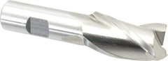Cleveland - 1", 1-7/8" LOC, 3/4" Shank Diam, 4-1/8" OAL, 3 Flute, High Speed Steel Square End Mill - Single End, Uncoated, Spiral Flute, 30° Helix, Centercutting, Right Hand Cut, Right Hand Flute, Series HG-3 - Benchmark Tooling