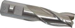 Cleveland - 1", 2" LOC, 1" Shank Diam, 4-1/2" OAL, 3 Flute, High Speed Steel Square End Mill - Single End, Uncoated, Spiral Flute, 30° Helix, Centercutting, Right Hand Cut, Right Hand Flute, Series HG-3 - Benchmark Tooling