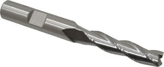 Cleveland - 5/16", 1-3/8" LOC, 3/8" Shank Diam, 3-1/8" OAL, 3 Flute, High Speed Steel Square End Mill - Single End, Uncoated, Spiral Flute, 30° Helix, Centercutting, Right Hand Cut, Right Hand Flute, Series HG-3 - Benchmark Tooling