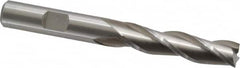 Cleveland - 3/8", 1-1/2" LOC, 3/8" Shank Diam, 3-1/4" OAL, 3 Flute, High Speed Steel Square End Mill - Single End, Uncoated, Spiral Flute, 30° Helix, Centercutting, Right Hand Cut, Right Hand Flute, Series HG-3 - Benchmark Tooling