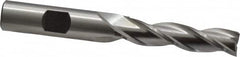 Cleveland - 7/16", 1-3/4" LOC, 1/2" Shank Diam, 3-1/4" OAL, 3 Flute, High Speed Steel Square End Mill - Single End, Uncoated, Spiral Flute, 30° Helix, Centercutting, Right Hand Cut, Right Hand Flute, Series HG-3 - Benchmark Tooling