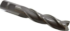 Cleveland - 7/8", 3-1/2" LOC, 7/8" Shank Diam, 5-3/4" OAL, 3 Flute, High Speed Steel Square End Mill - Single End, Uncoated, Spiral Flute, 30° Helix, Centercutting, Right Hand Cut, Right Hand Flute, Series HG-3 - Benchmark Tooling