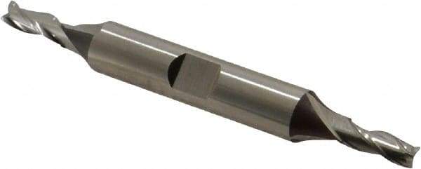 Cleveland - 3/16", 1/2" LOC, 3/8" Shank Diam, 3-1/4" OAL, 3 Flute, High Speed Steel Square End Mill - Double End, Uncoated, Spiral Flute, 30° Helix, Centercutting, Right Hand Cut, Right Hand Flute, Series HD-3 - Benchmark Tooling