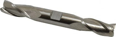 Cleveland - 5/8", 1-3/8" LOC, 5/8" Shank Diam, 5" OAL, 3 Flute, High Speed Steel Square End Mill - Double End, Uncoated, Spiral Flute, 30° Helix, Centercutting, Right Hand Cut, Right Hand Flute, Series HD-3 - Benchmark Tooling