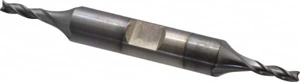 Cleveland - 1/8", 3/8" LOC, 3/8" Shank Diam, 3-1/16" OAL, 3 Flute, High Speed Steel Square End Mill - Double End, TiCN Finish, Spiral Flute, 30° Helix, Centercutting, Right Hand Cut, Right Hand Flute, Series HD-3 - Benchmark Tooling