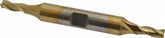 Cleveland - 3/16", 1/2" LOC, 3/8" Shank Diam, 3-1/4" OAL, 3 Flute, High Speed Steel Square End Mill - Double End, TiN Finish, Spiral Flute, 30° Helix, Centercutting, Right Hand Cut, Right Hand Flute, Series HD-3 - Benchmark Tooling