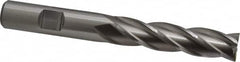 Cleveland - 1/2", 2" LOC, 1/2" Shank Diam, 4" OAL, 4 Flute, High Speed Steel Square End Mill - Single End, Uncoated, Spiral Flute, 30° Helix, Centercutting, Right Hand Cut, Right Hand Flute, Series HG-4C - Benchmark Tooling