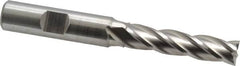 Cleveland - 13/32", 1-3/4" LOC, 1/2" Shank Diam, 3-3/4" OAL, 4 Flute, High Speed Steel Square End Mill - Single End, Uncoated, Spiral Flute, 30° Helix, Centercutting, Right Hand Cut, Right Hand Flute, Series HG-4C - Benchmark Tooling