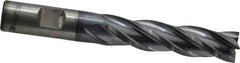 Cleveland - 5/8", 2-1/2" LOC, 5/8" Shank Diam, 4-5/8" OAL, 4 Flute, High Speed Steel Square End Mill - Single End, TiCN Finish, Spiral Flute, 30° Helix, Centercutting, Right Hand Cut, Right Hand Flute, Series HG-4C - Benchmark Tooling