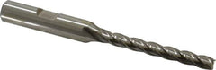 Cleveland - 7/32", 1-3/4" LOC, 3/8" Shank Diam, 3-9/16" OAL, 4 Flute, High Speed Steel Square End Mill - Single End, Uncoated, Spiral Flute, 30° Helix, Centercutting, Right Hand Cut, Right Hand Flute, Series HG-4C - Benchmark Tooling