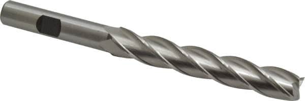 Cleveland - 7/16", 2-3/4" LOC, 3/8" Shank Diam, 4-1/2" OAL, 4 Flute, High Speed Steel Square End Mill - Single End, Uncoated, Spiral Flute, 30° Helix, Centercutting, Right Hand Cut, Right Hand Flute, Series HG-4C - Benchmark Tooling