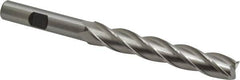 Cleveland - 7/16", 2-3/4" LOC, 3/8" Shank Diam, 4-1/2" OAL, 4 Flute, High Speed Steel Square End Mill - Single End, Uncoated, Spiral Flute, 30° Helix, Centercutting, Right Hand Cut, Right Hand Flute, Series HG-4C - Benchmark Tooling