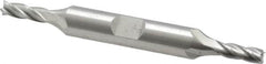 Cleveland - 3/16", 1/2" LOC, 3/8" Shank Diam, 3-1/4" OAL, 4 Flute, Cobalt Square End Mill - Double End, Uncoated, Spiral Flute, 30° Helix, Centercutting, Right Hand Cut, Right Hand Flute, Series HDC-4C - Benchmark Tooling